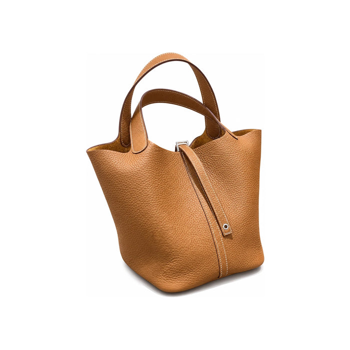 HERMES Picotin Lock Tote Bag Gold Clemence Palladium Hardware 22