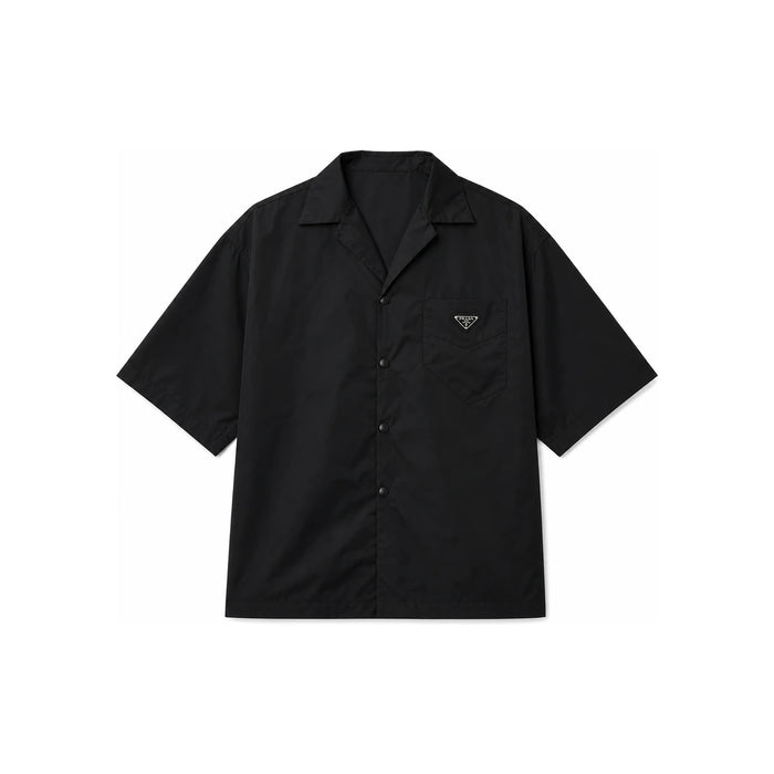 PRADA Re-Nylon Short Sleeve Polo Shirt Black Men SC449