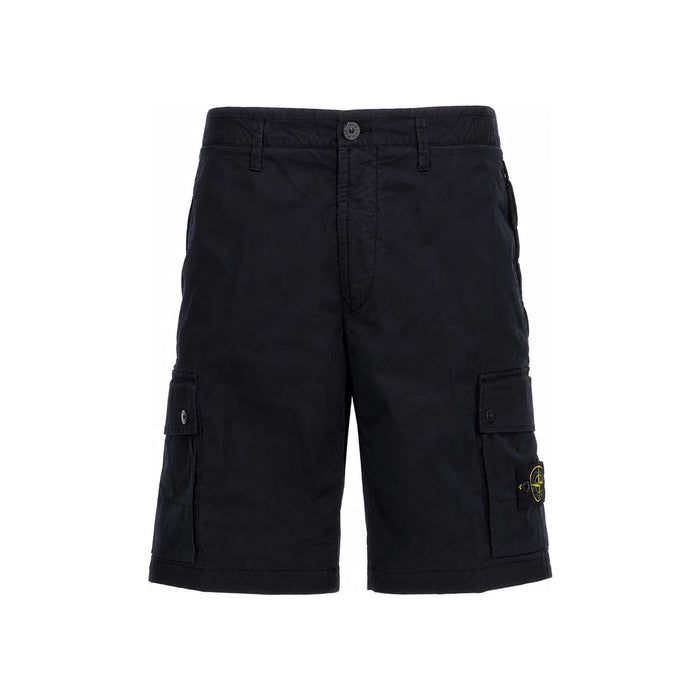 STONE ISLAND Men’s Cargo Shorts Black Cotton