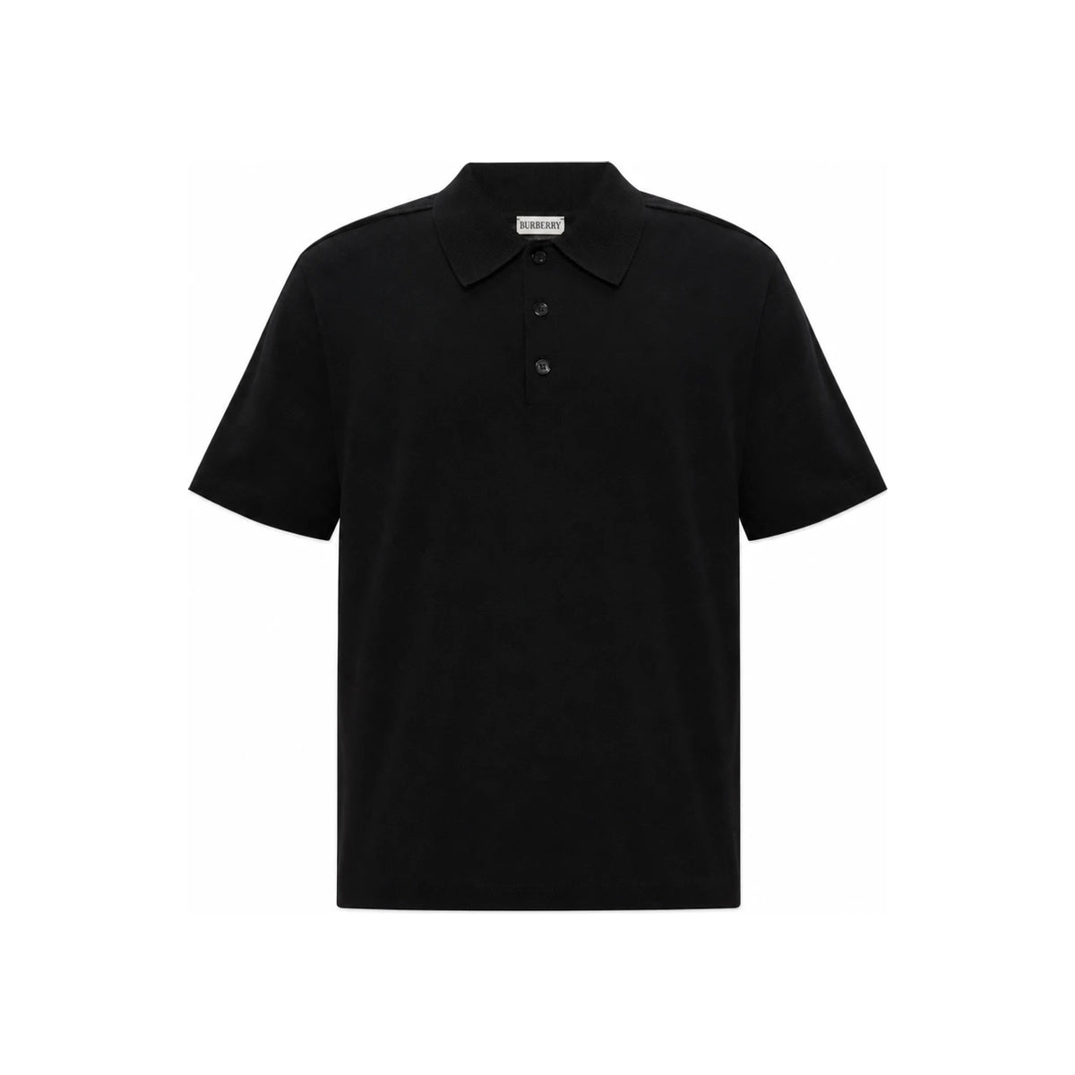 BURBERRY Men’s Wool Knit Short-Sleeve Polo Shirt Black