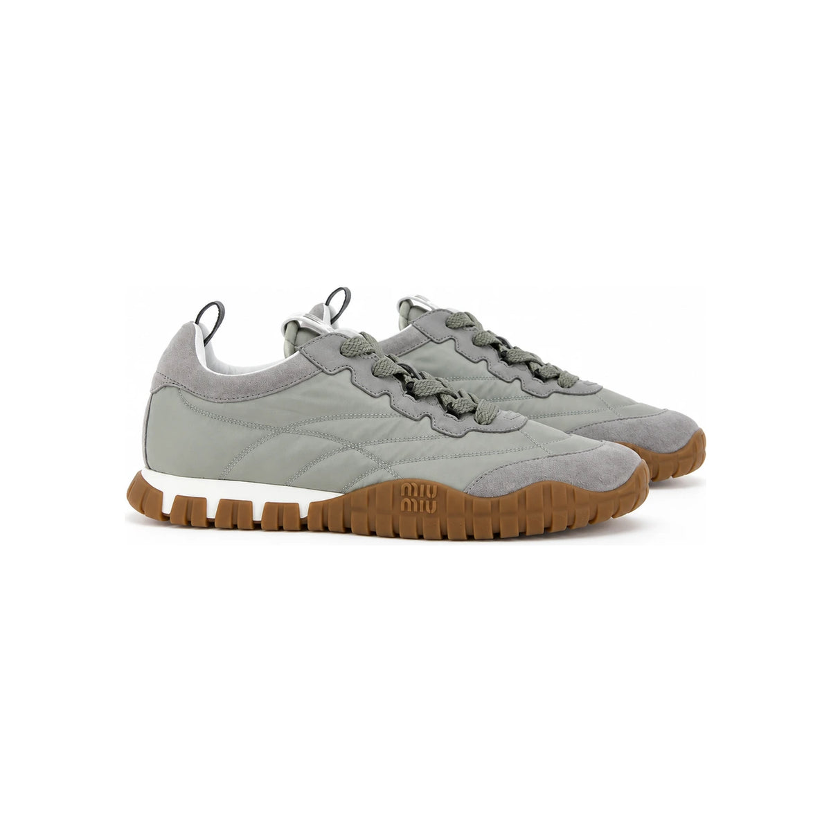 Miu Miu Leather Low-Top Sneakers White