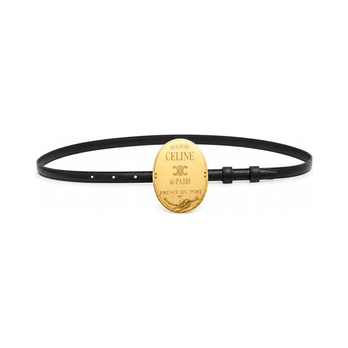 CELINE Black Taurillon Leather 13mm Belt B10543A01 GHQ8