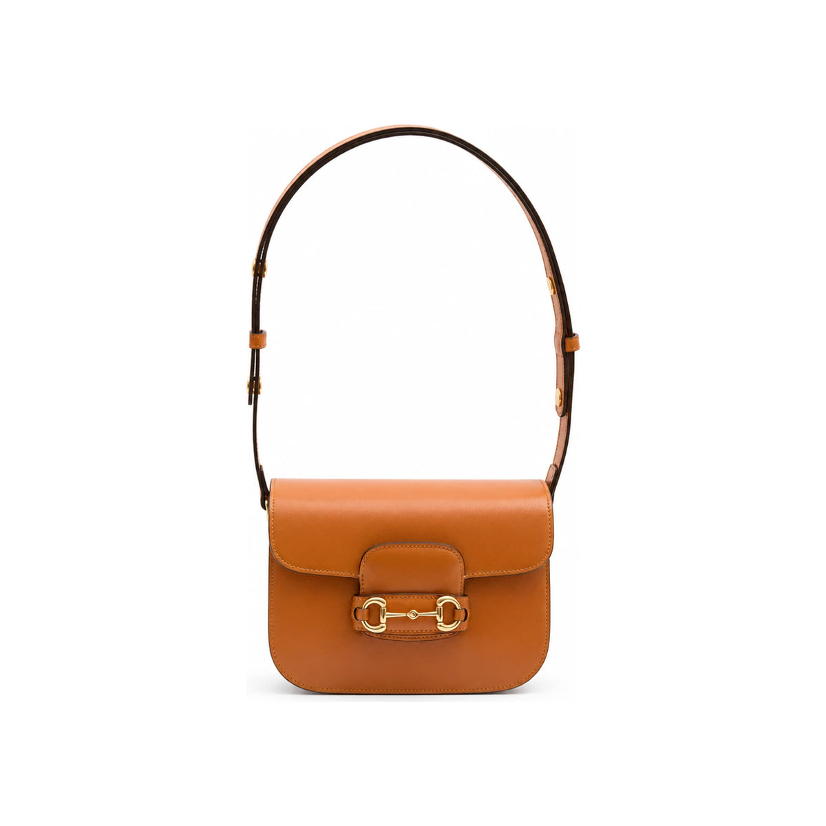 GUCCI Leather Shoulder Bag Brown