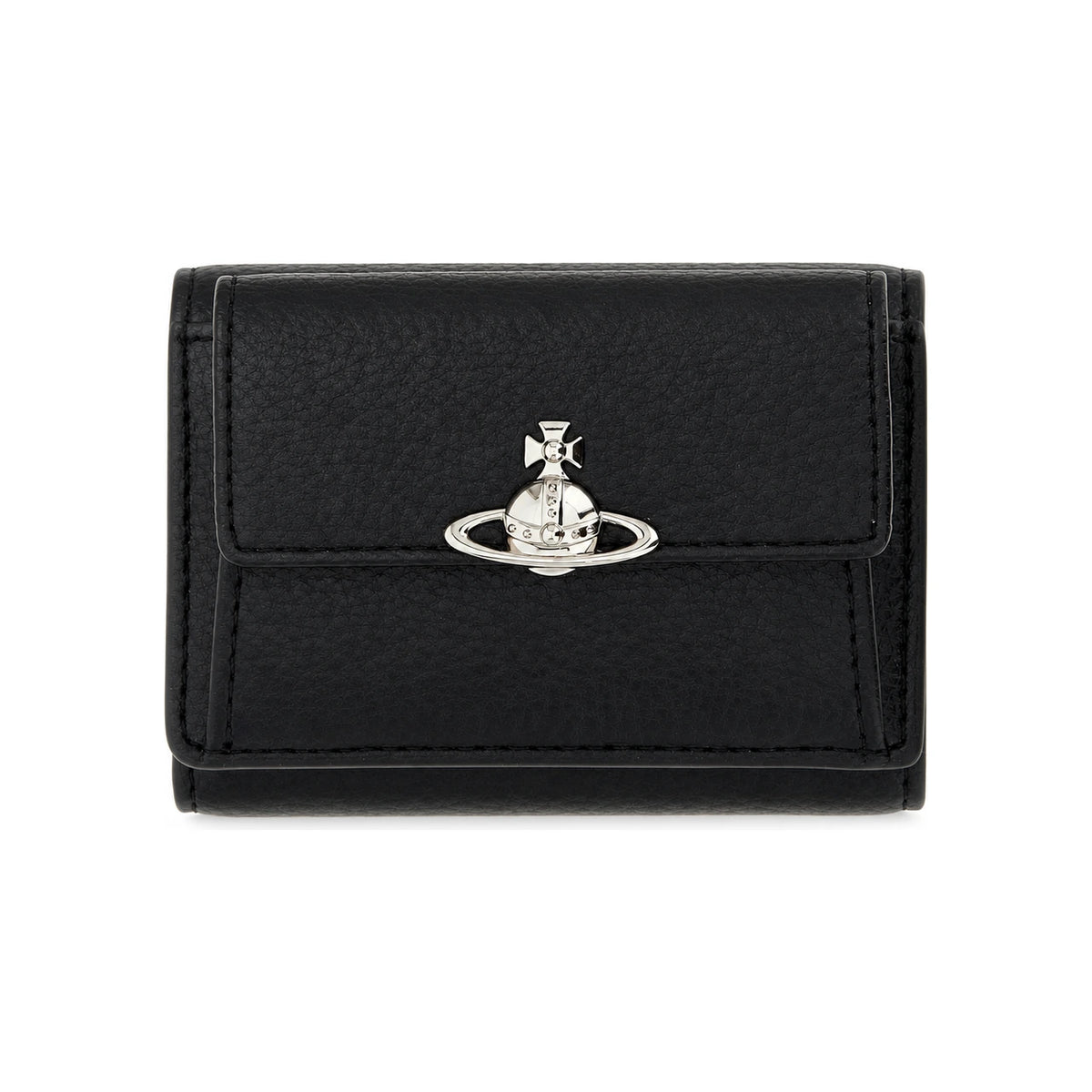 Vivienne Westwood Black Small Flap Wallet with ORB Logo 5115002TW S000D N403