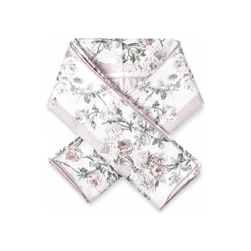 DIOR Rosier des Vents 90 Silk Square Scarf White Violet 61RSE090I645 C440