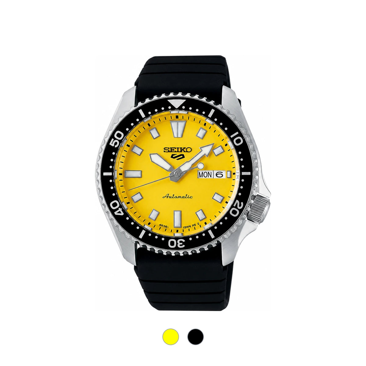 Seiko Yellow Black Silicone Resin Men’s Watch SRPL87K1
