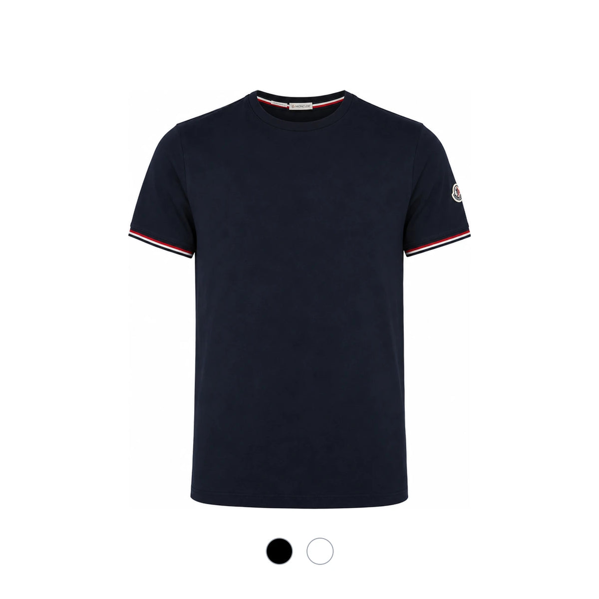 Moncler Navy White Tricolor Sleeve Short Sleeve T-Shirt Unisex