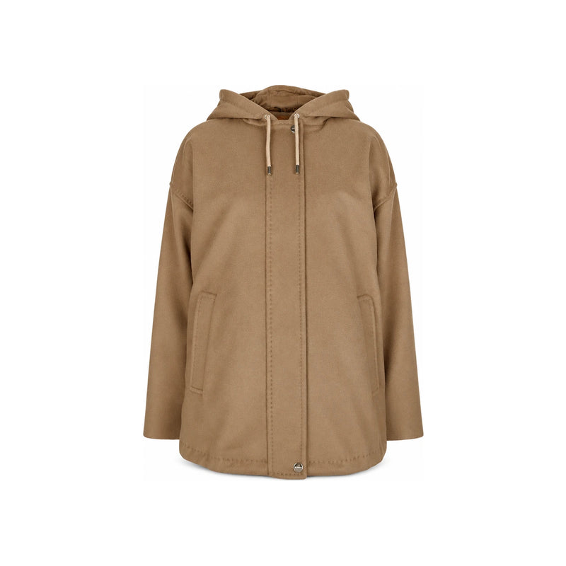 Max Mara Camel Hooded Wool Coat 2526036022 DERRIS 006