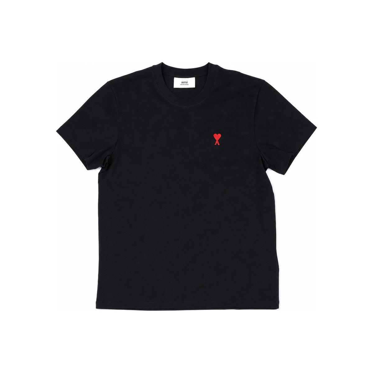 AMI Small Heart Logo T-Shirt Black White