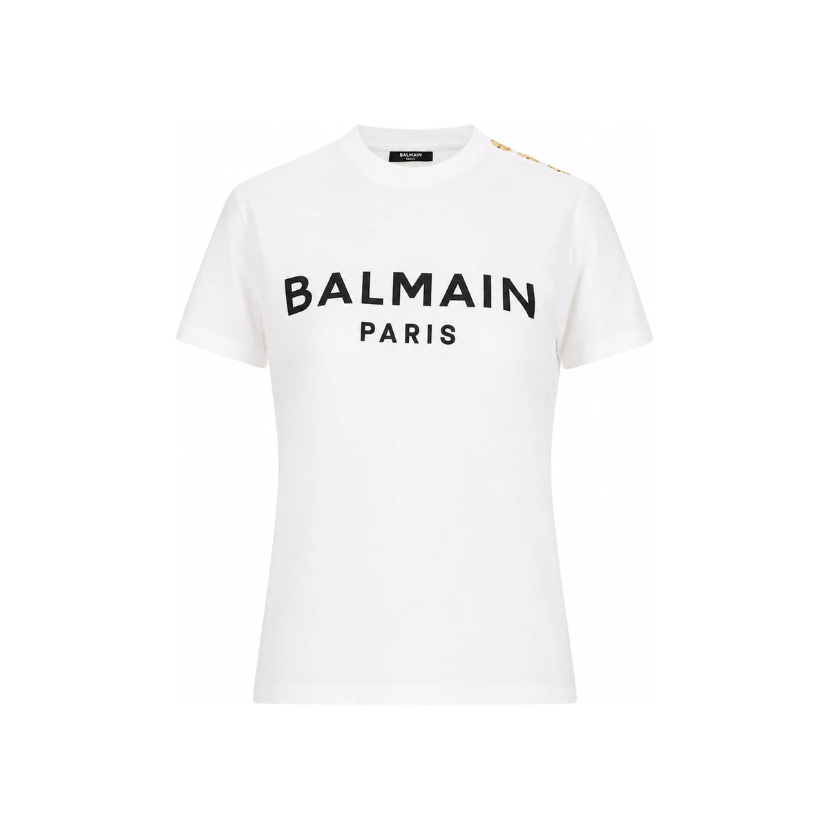 Balmain White Short Sleeve T-Shirt BF1EF005BB 02GAB