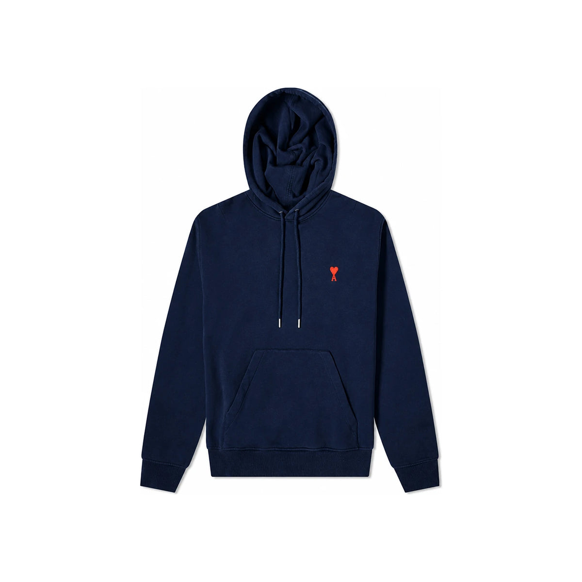 AMI Heart Logo Embroidered Navy Hoodie Unisex