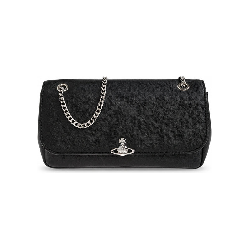 Vivienne Westwood Black Pearl Chain Crossbody Bag with Silv 5C01000XW S0021 N401