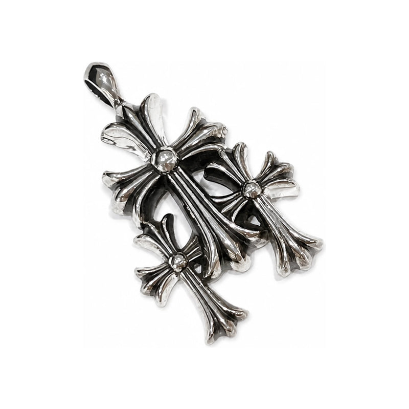 Chrome Hearts CH Triple Cross Charm Pendant Necklace