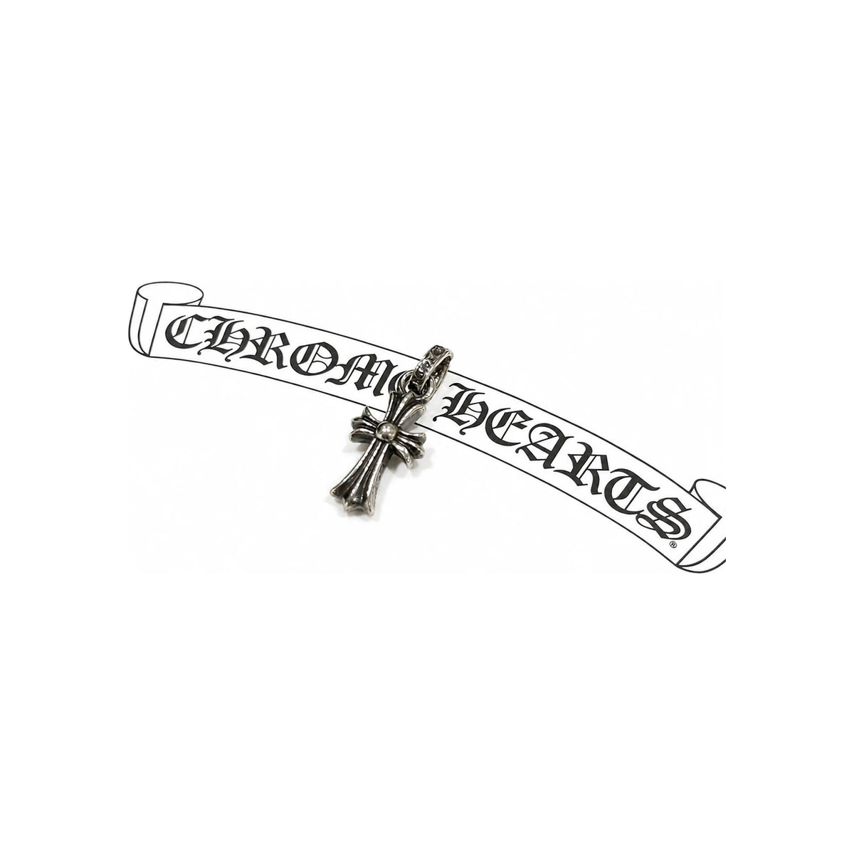 Chrome Hearts Tiny Cross Babyfat CH Charm Pendant Necklace