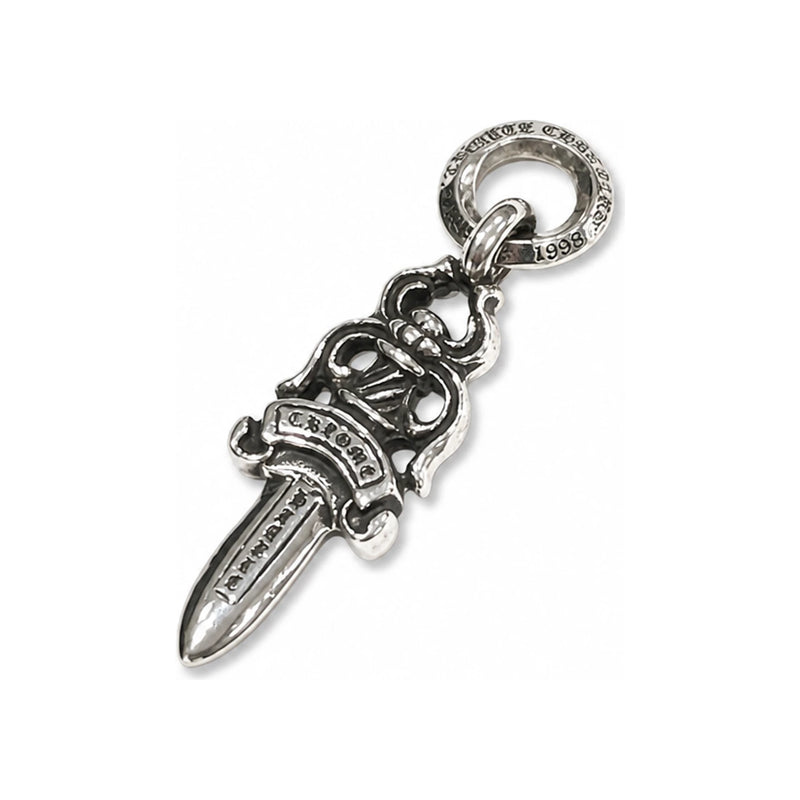 Chrome Hearts 5 Dagger Pendant Charm Necklace Unisex Silver