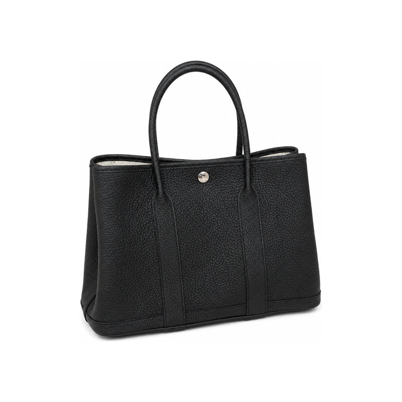 HERMES Black Negonda Leather Garden Party 30 Tote Bag Unisex