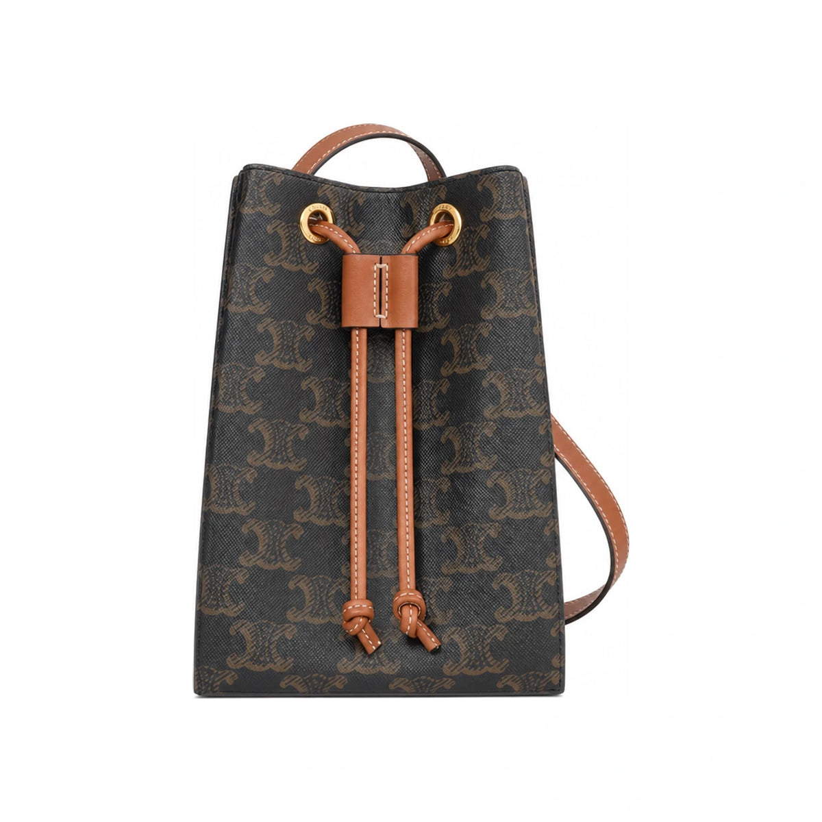 CELINE Micro Triomphe Canvas Calfskin Shoulder Bag