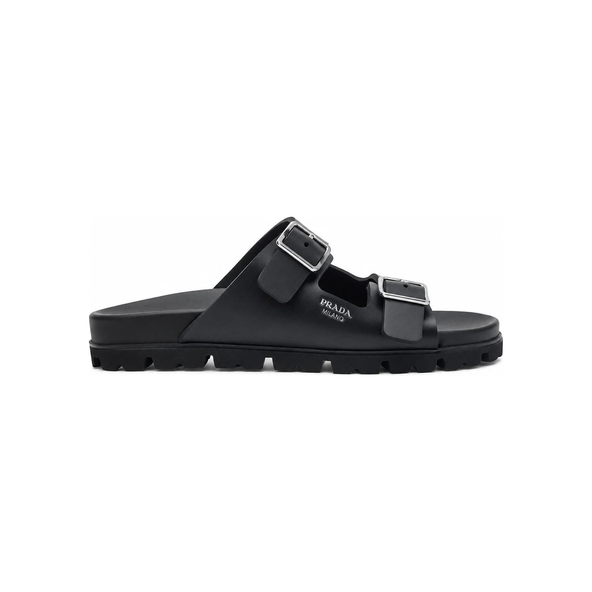 PRADA Black Strap Slide Sandals