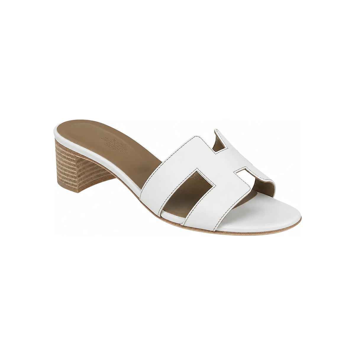 HERMES Oasis Classic White Calfskin Sandals for Women