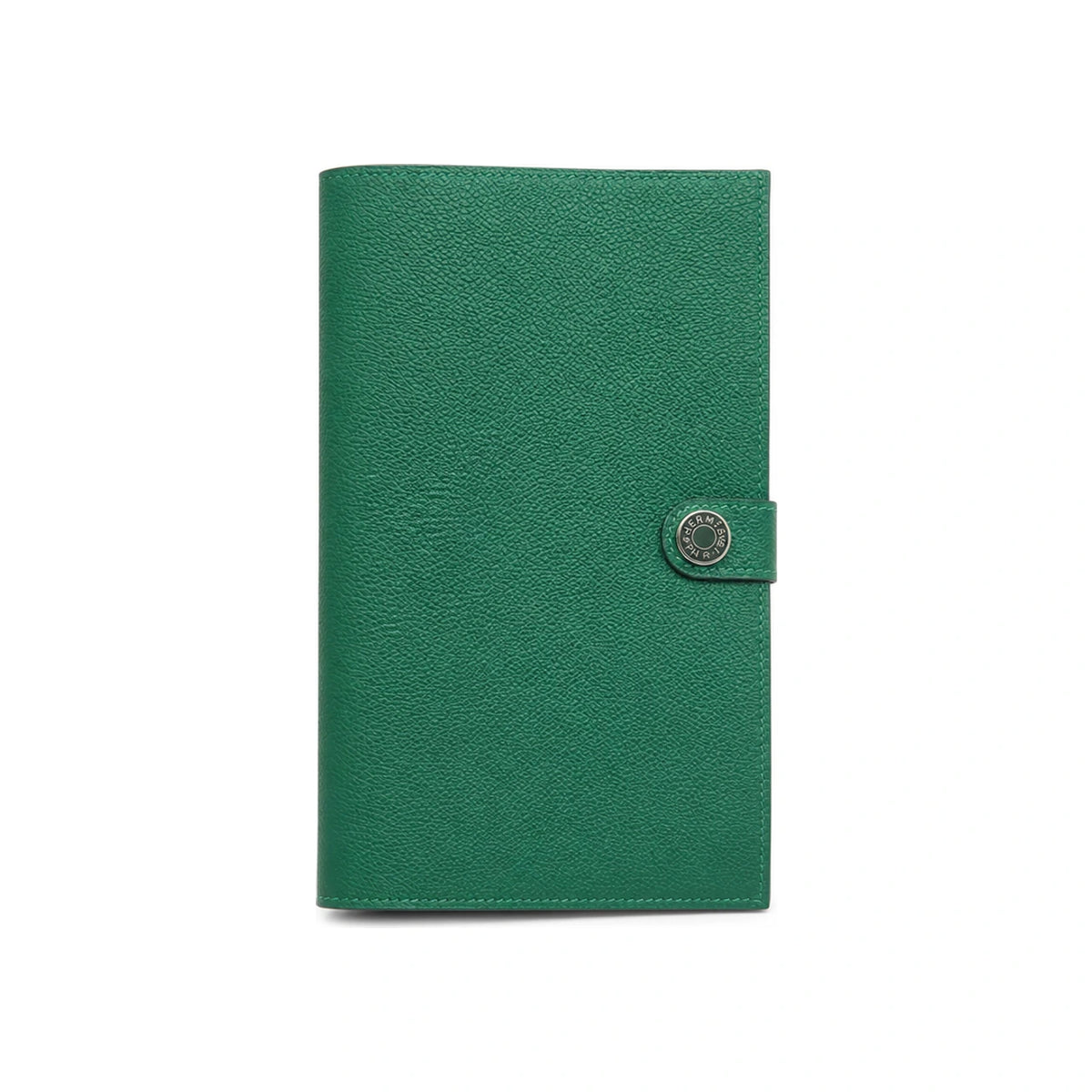 HERMES Green Long Wallet Pouch with Palladium Hardware