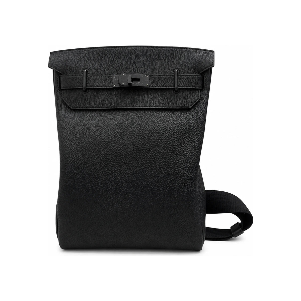 HERMES So Black Togo Leather Herbag Backpack GM Unisex