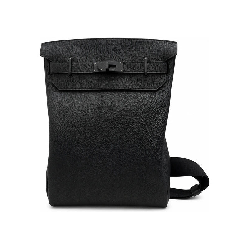 HERMES So Black Togo Leather Herbag Backpack GM Unisex