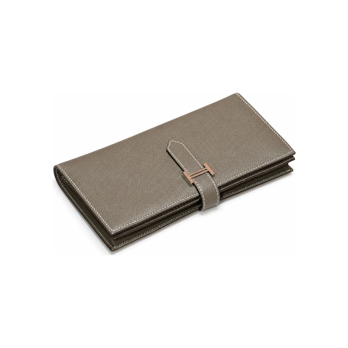 HERMES Béarn Long Wallet Epsom Etoupe Palladium Hardware