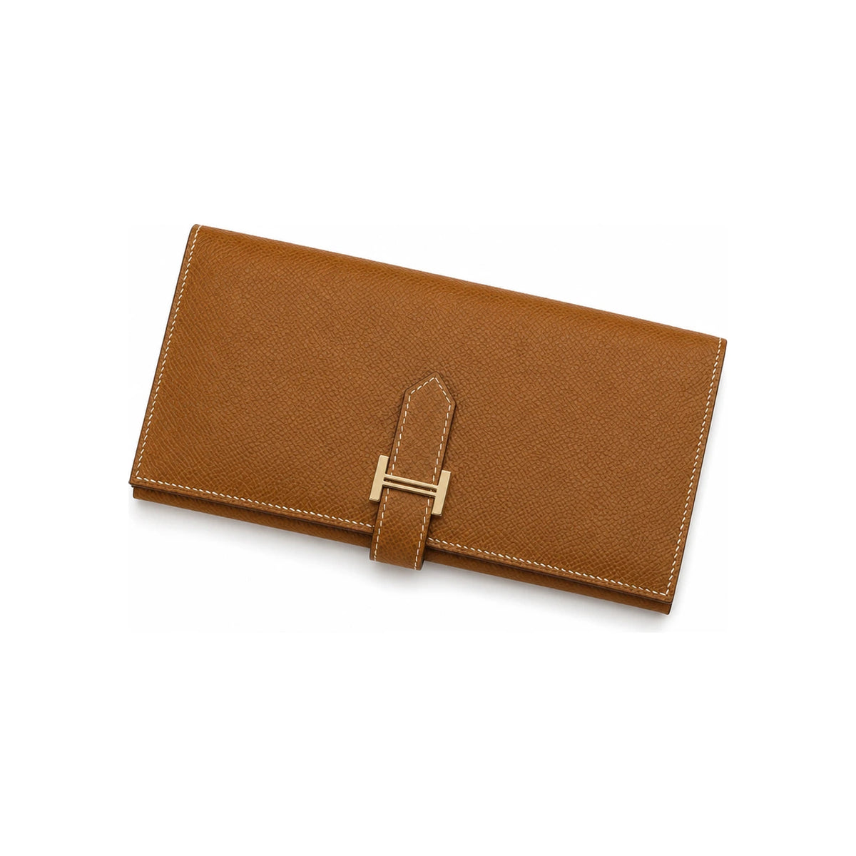 HERMES Bearn Long Wallet Epsom Leather Gold with Gold Hardware