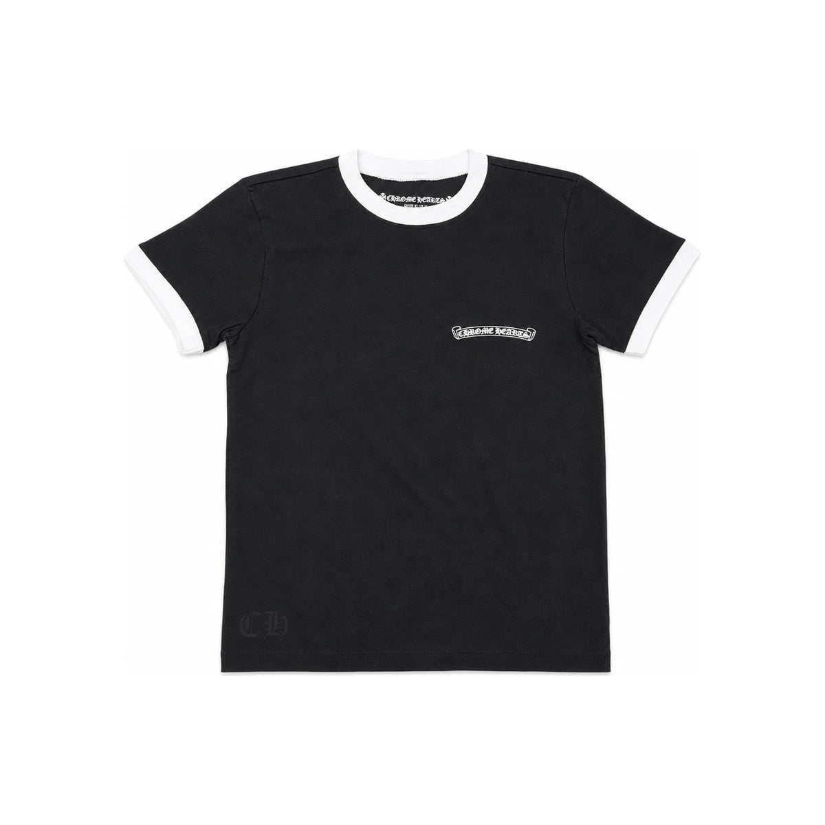 Chrome Hearts Horseshoe Roller Skate Ringer Short Sleeve T-Shirt Black/White