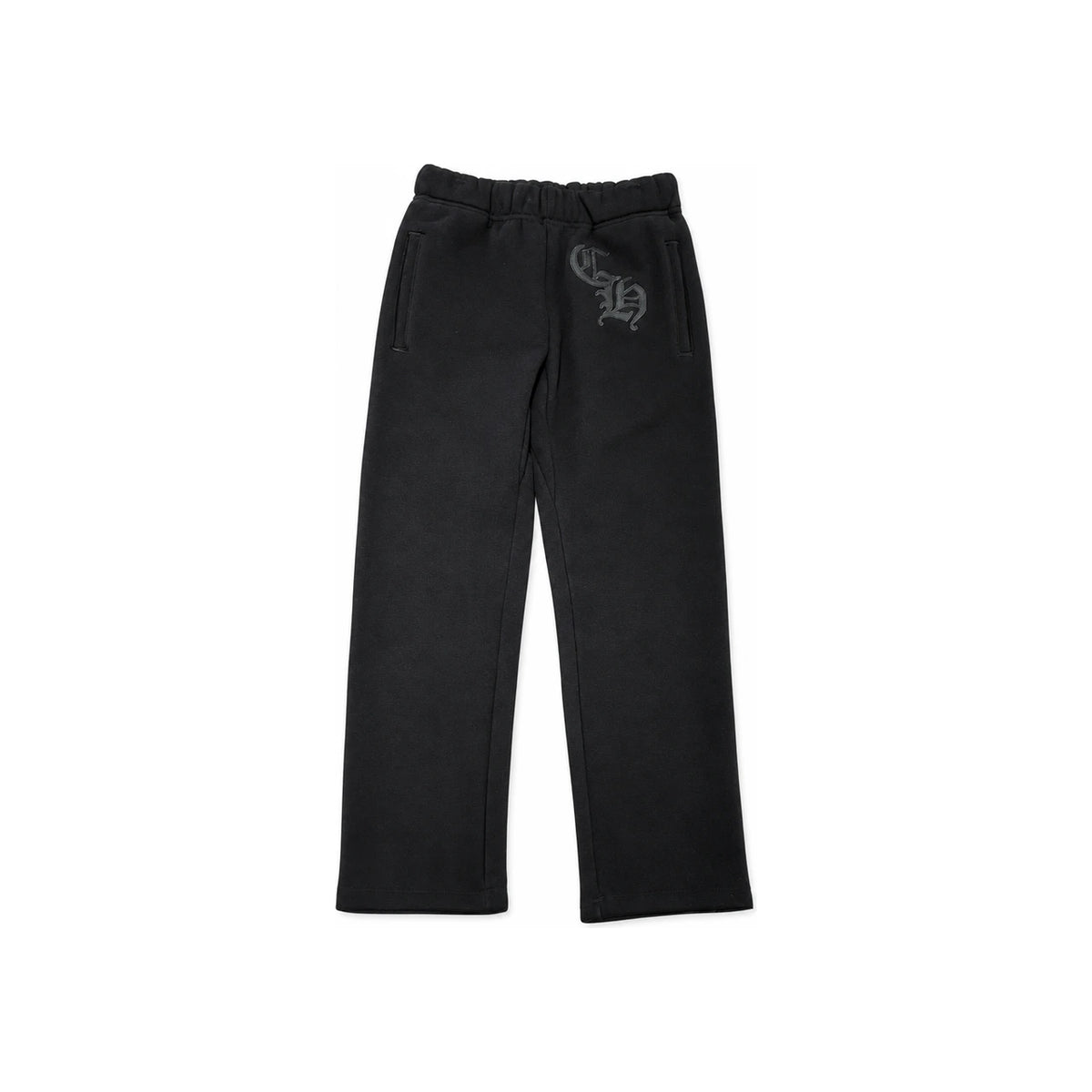 Chrome Hearts Black Relaxed Fit Sweatpants with CH Embroidery