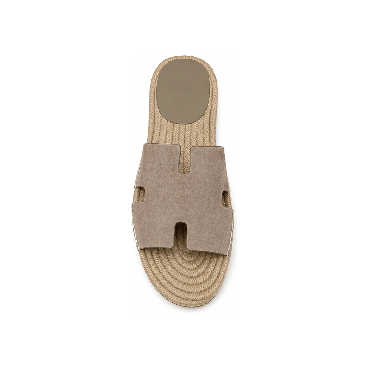 HERMES Men’s Goatskin Antigua Espadrille Slippers Brown