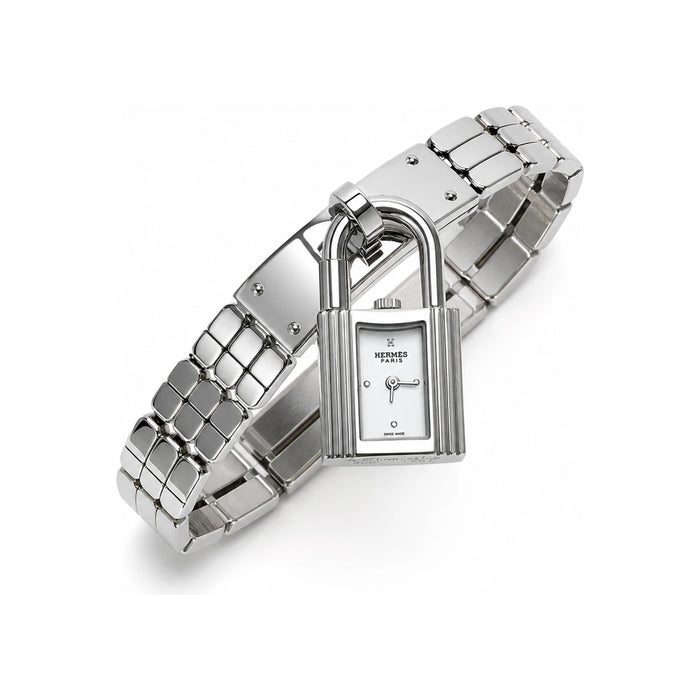 HERMES Kelly Mini Steel Lock Bracelet Watch Unisex