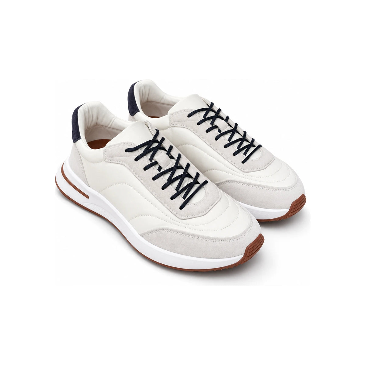 Loro Piana Suede Calfskin Weekend Walk Sneakers Ivory Low-Top Men