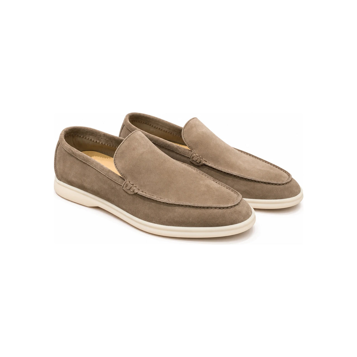 Loro Piana Classic Brown Suede Moccasin Loafer Slip-On for Men