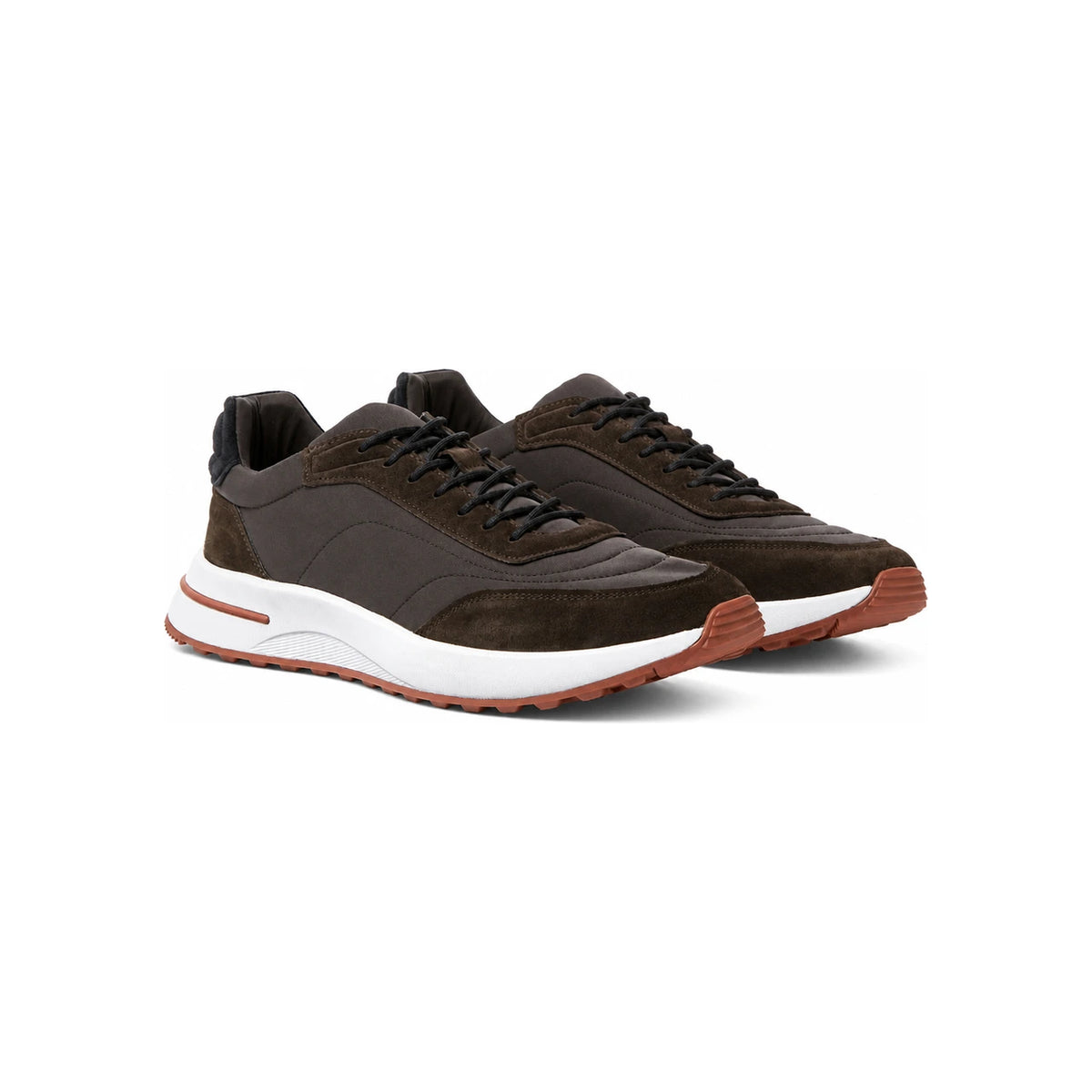 Loro Piana Suede Calfskin Weekend Walk Sneakers Black Sesame