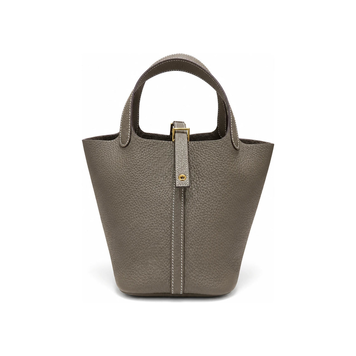 HERMES Etoupe Clemence Picotin Lock 18 Tote Bag Gold Hardware