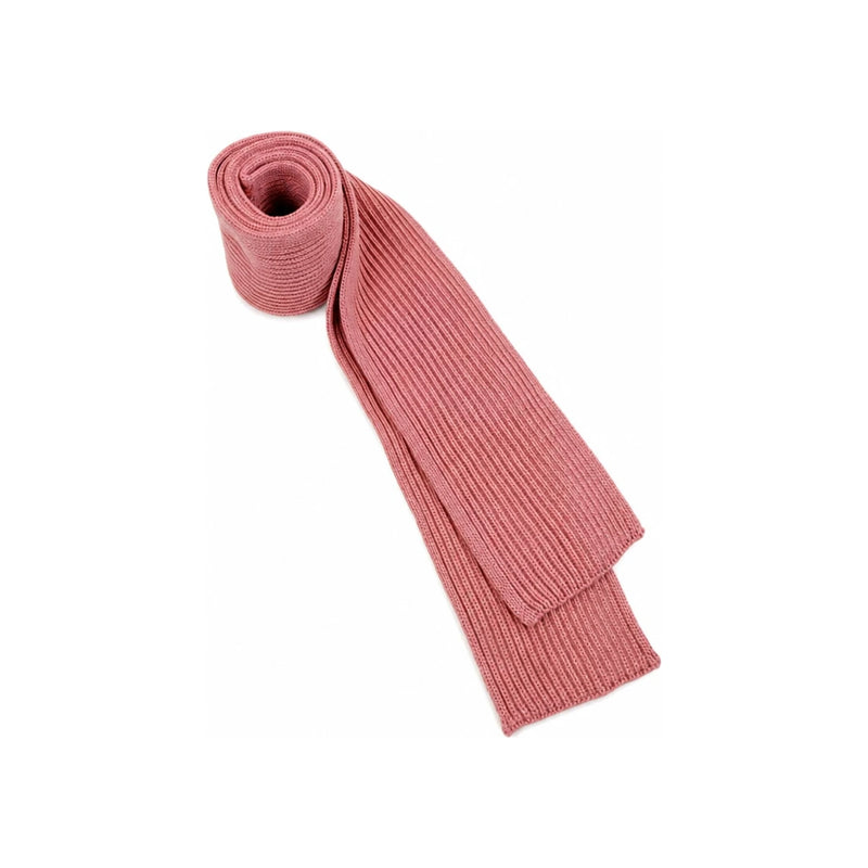 ANDERSEN-ANDERSEN Rose Pink Ribbed Wool Short Scarf
