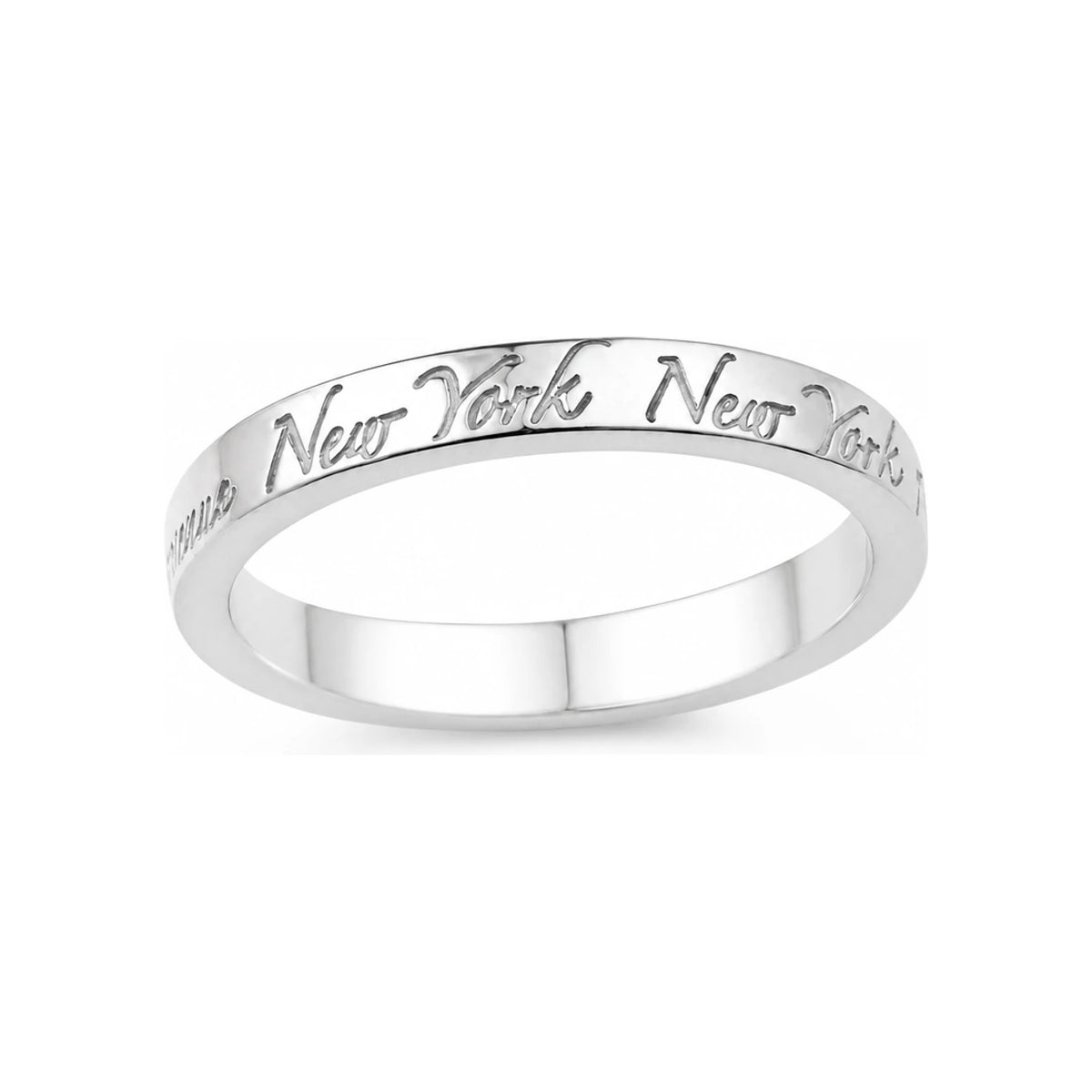 Tiffany & Co New York Logo Ring Women Sterling Silver Adjustable