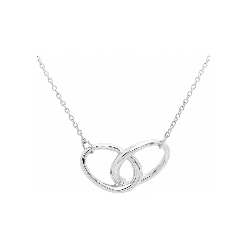 Tiffany & Co 925 Sterling Silver Double Loop Pendant Necklace