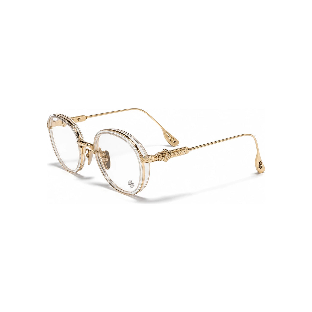Chrome Hearts Crystal Gold-Tone Sextynine Eyeglasses Unisex