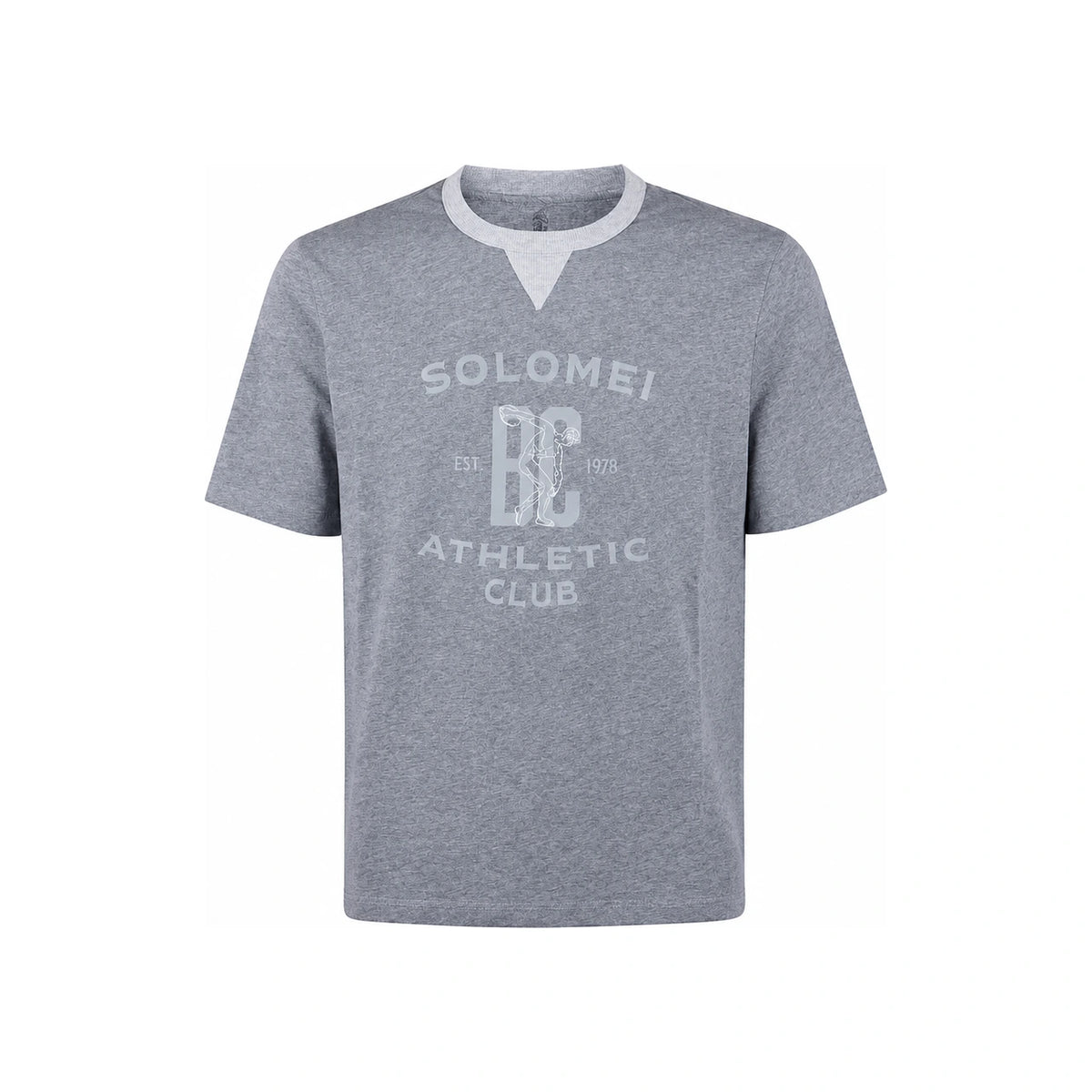 Brunello Cucinelli Graphic Print Short Sleeve T-Shirt Gray Men
