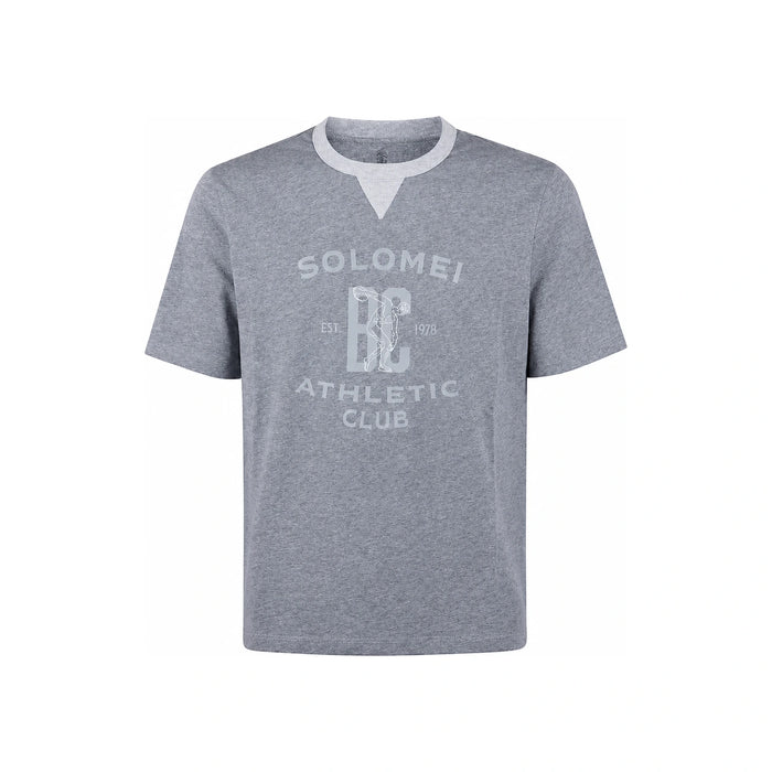 Brunello Cucinelli Graphic Print Short Sleeve T-Shirt Gray Men