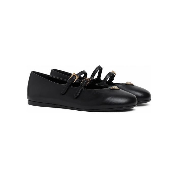 PRADA Nappa Leather Black Women’s Ballet Flats