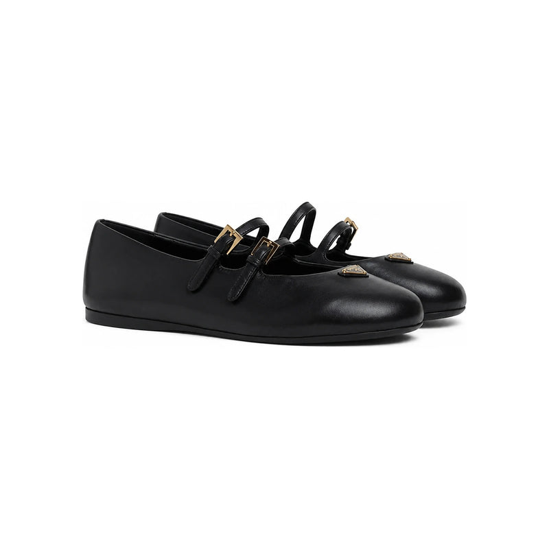 PRADA Nappa Leather Black Women’s Ballet Flats