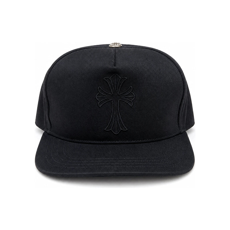 Chrome Hearts Cross Waxed Denim Baseball Cap Black
