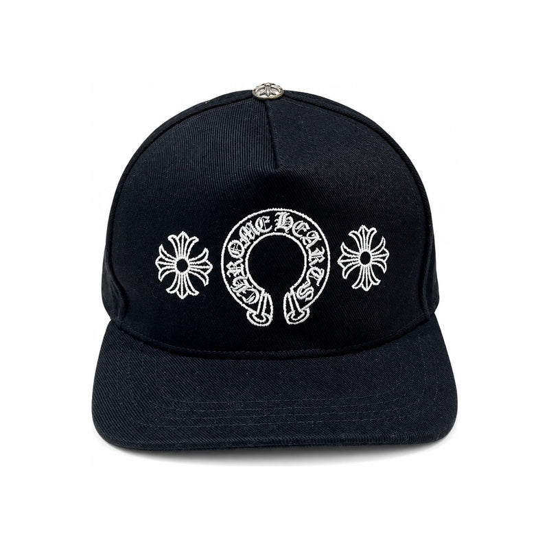 Chrome Hearts Horseshoe Denim Baseball Cap Black