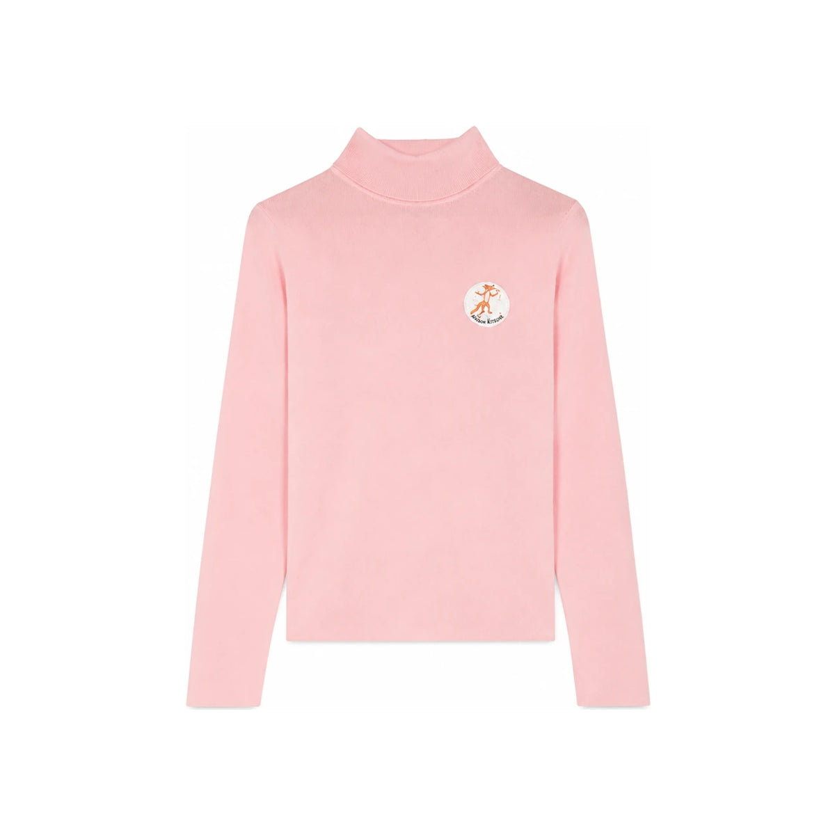Maison Kitsune Olympia Le Temps Flower Fox High Neck Knit Sweater