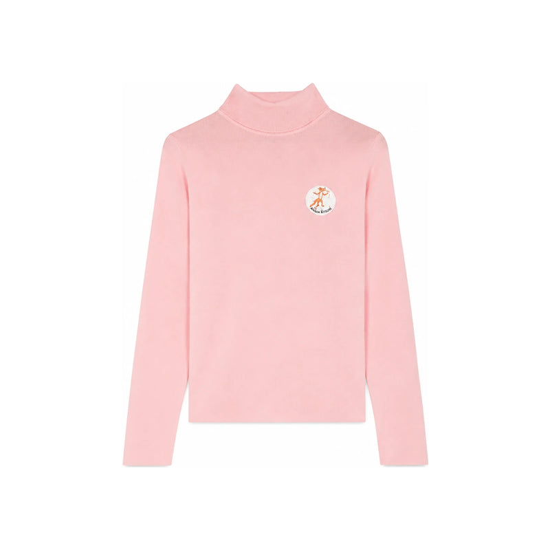 Maison Kitsune Olympia Le Temps Flower Fox High Neck Knit Sweater