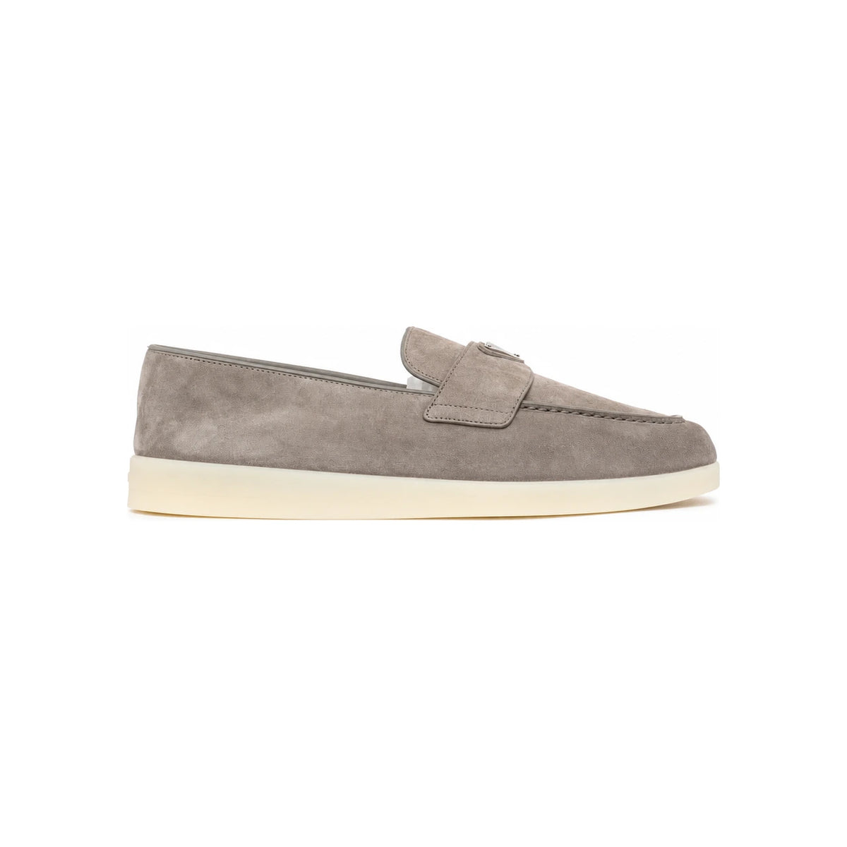 PRADA Men’s Suede Loafers with Triangle Logo Navy