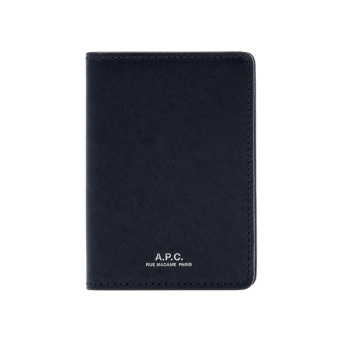 A.P.C. Black Leather Stephan Logo Men’s Card Holder Wallet